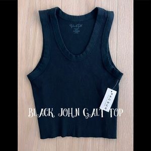 John Galt Black Ribbed Tank